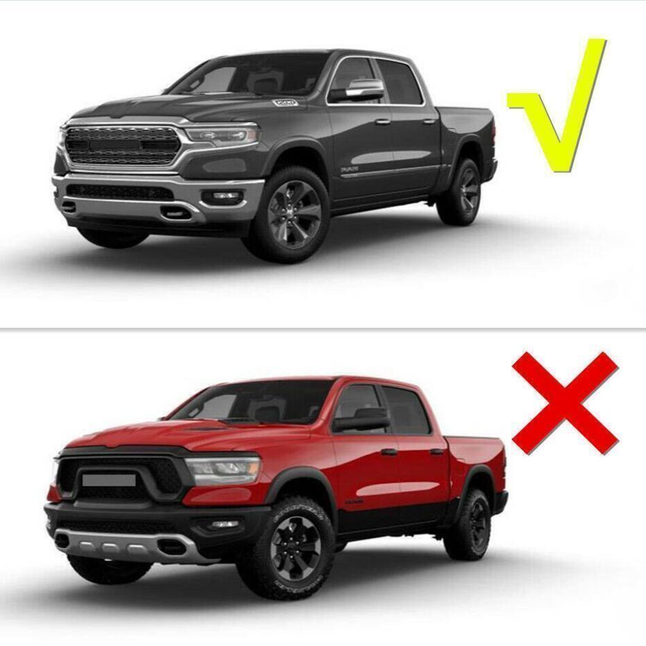 Fit For Dodge RAM 1500 ABS Chrome Front Bumper Grille Grill Cover Trim 2019-2024