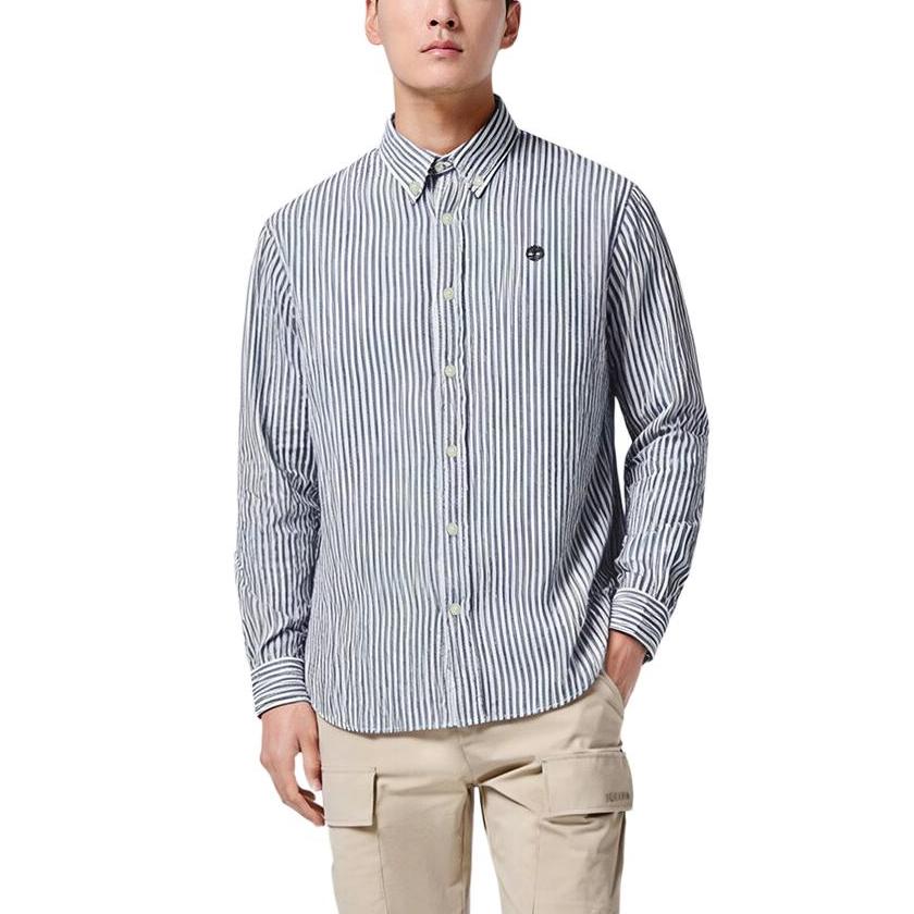 Timberland Outdoor Hiking Breathable Striped Polo Long Sleeve Shirt Men Shirts A6N8B-B68