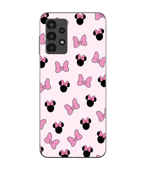 Coque Maniacase Pour Samsung galaxy A13 4g Minnie, noeud fond rose