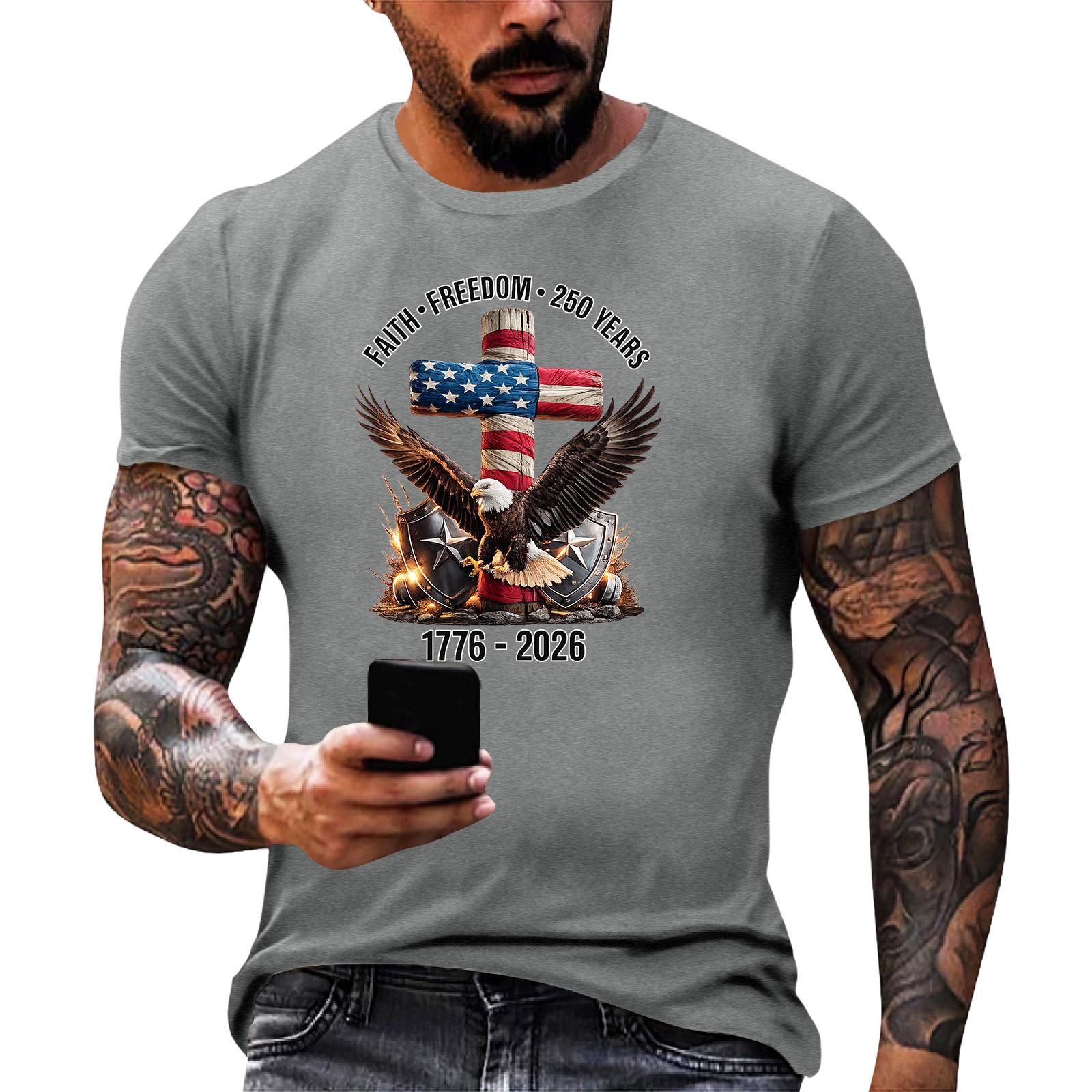 

Men s Loose Fit Sleeveless Casual Top Independence Day Patriotic Graphic Print Crew Neck Cotton Blend Summer Wear XL