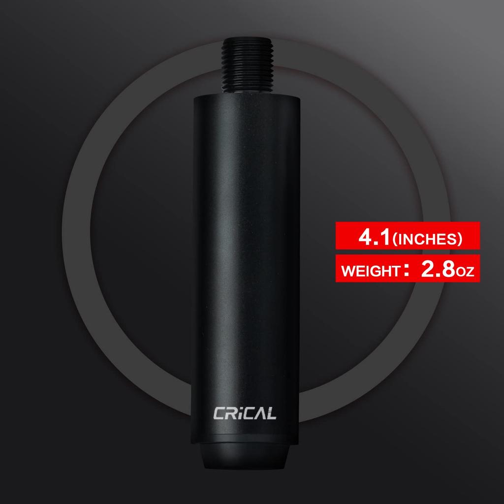 CRICAL Pool Cue Extensions, 2/3/4/8 Inch Carbon Fiber Billiard Cue Extensions with 7 Bumpers, Billiard Accessories