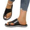 Set of toe slippers women's summer new large size rhinestone thick bottom comfortable beach cool slippers