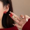 925 Sterling Silver Year of the Horse Diamond-Inlaid Earrings: Light Luxury Chinese Style Fashion Accessories for Women
