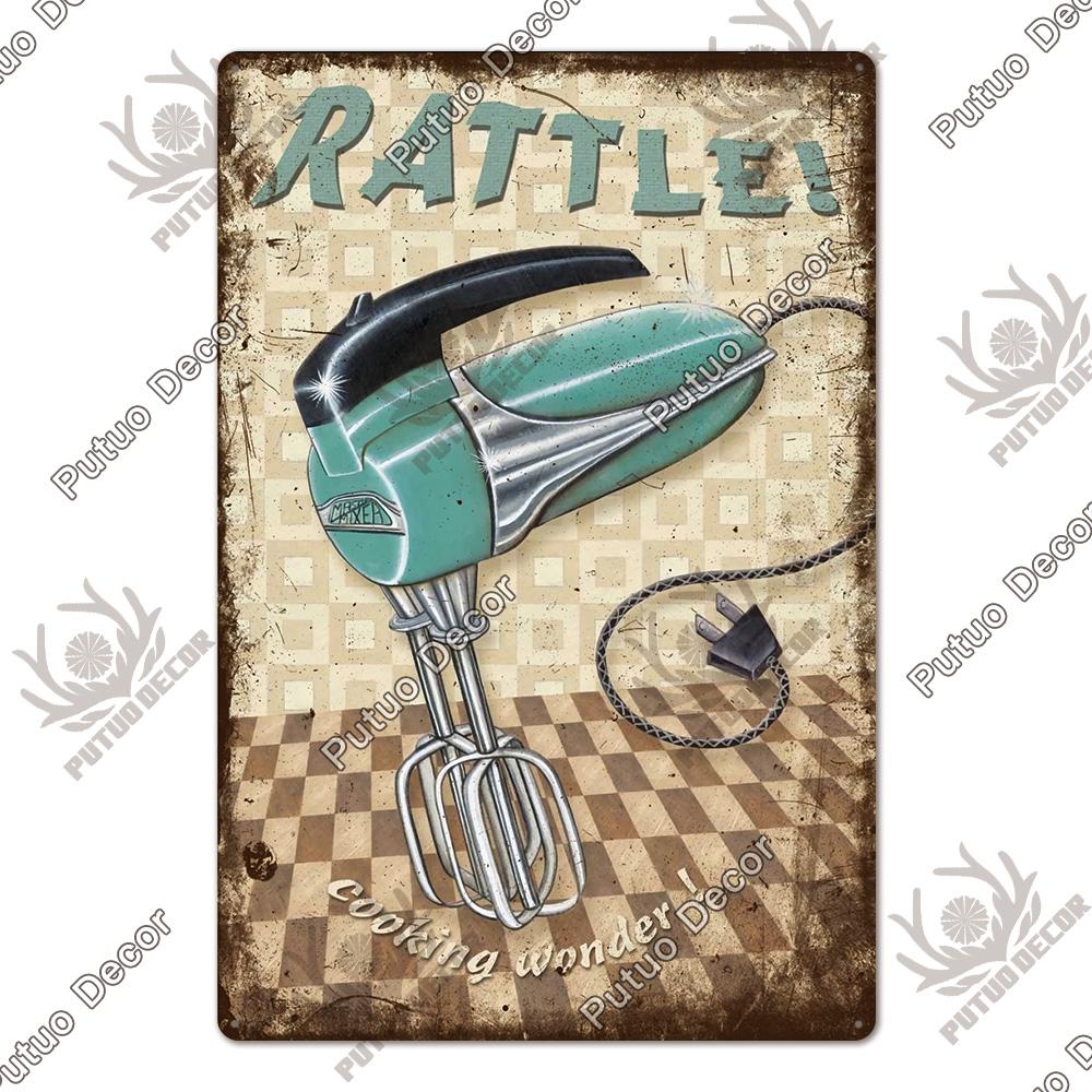 Putuo Decor Kitchen Slogan Vintage Tin Sign Plaque Metal Wall Art Stickers Cafe Kitchen Home Dinner Room Retro Poster Plate