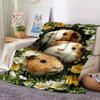 Guinea Pigs Print Flannel Blanket High Quality Warm Comfortable Cover for All Seasons Perfect for Gifts Home Decor