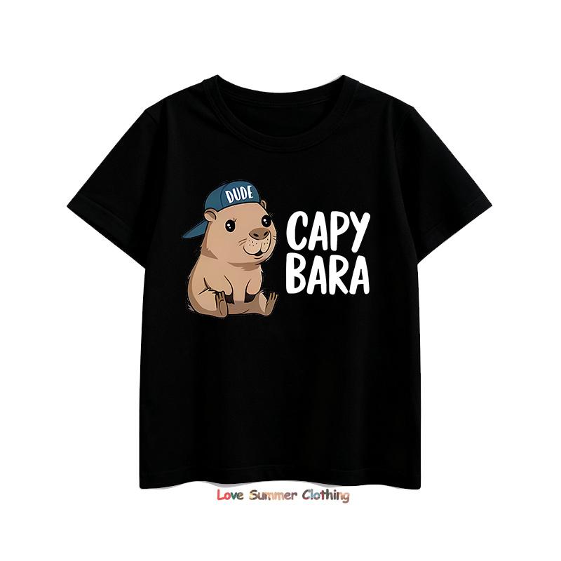 

2 шт. комплект толстовки и джоггеров с капибарой для мальчиков, детская уютная одежда, игровая одежда с капибарой, машинная стирка, спортивная, активная, для мальчиков, идеально для улицы 140CM