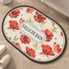 American Floral Diatomaceous Earth Bath Mat - Dirt-Resistant, Easy-Clean, Water-Absorbent, Fast-Drying.