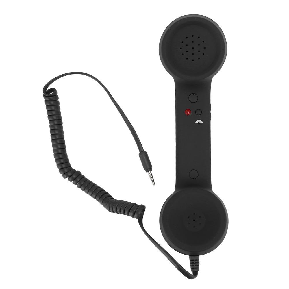 Wired Connection 3.5mm Plug Handset Adjustable Tone Radiation Proof Handset Telephone Conversation