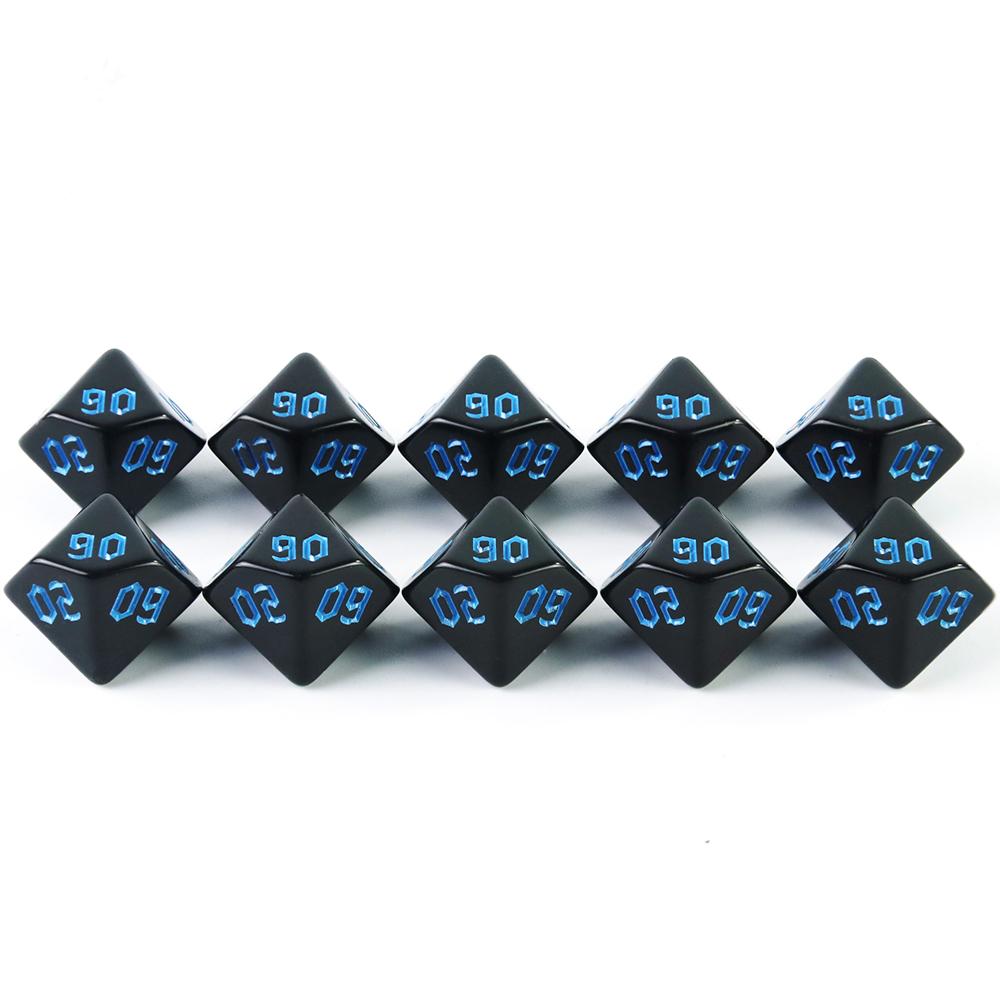 10pcs Polyhedral Dice Set D00(00-90) Dice Polyhedral Role Playing Dices DND Role Playing Table Game
