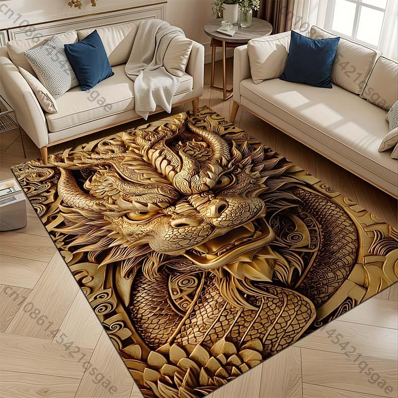 3D HD Printing Mysterious Oriental Dragon Theme Carpet Living Room Bedroom Sofa Office Large Area Mat Home Decor Rug Magic Gift