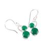 Green Onyx Gemstone 925 Sterling Silver Wedding Jewelry Zircon Earrings 1.38" CZE-3-8