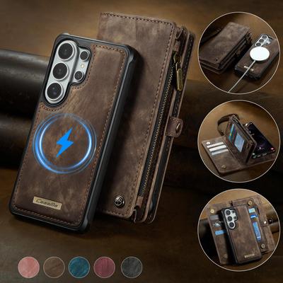 For Samsung Galaxy S26 Ultra CaseMe Luxury 2 In 1 Detachable Multi Functional Zipper Leather Card Wallet Case Magnetic Cover Flip Strap