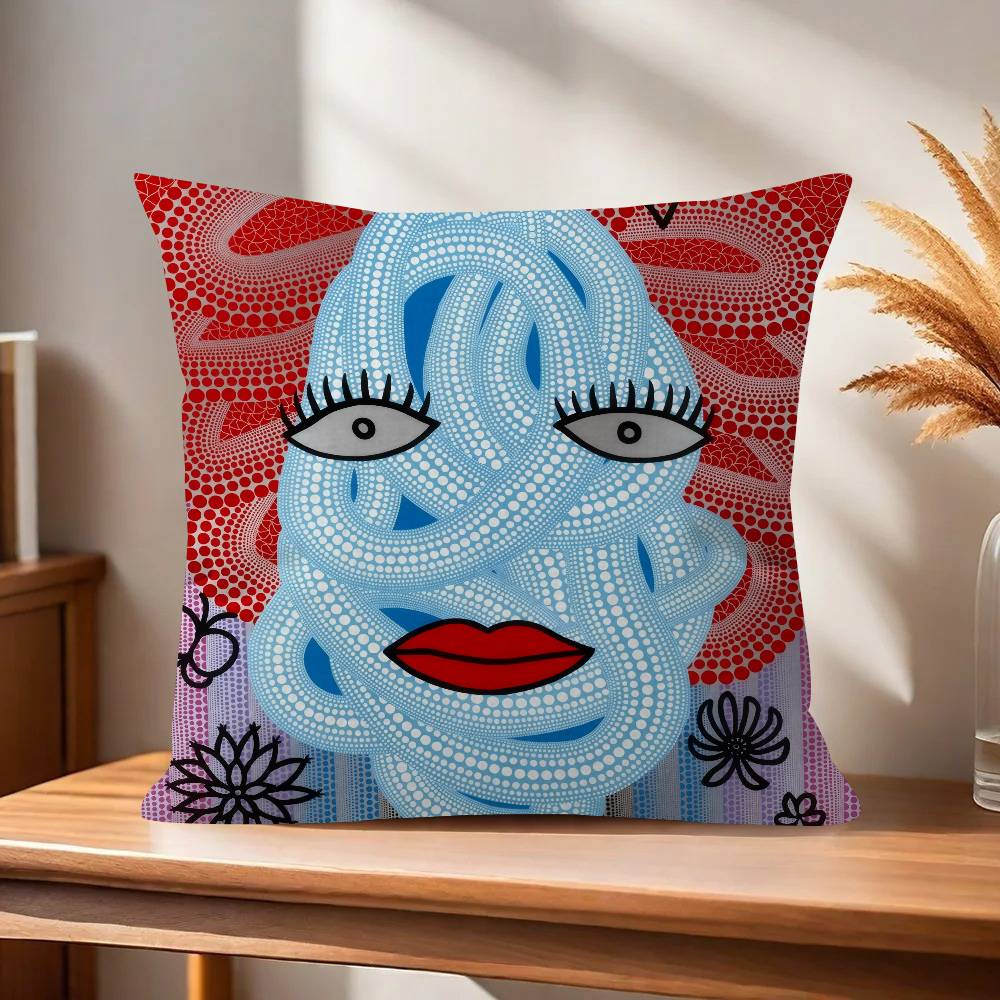 Japanese Yayoi Kusama Cushion Cover Pillowcase Upholstery Sofa Throw Pillow Home Decor Pillowcas