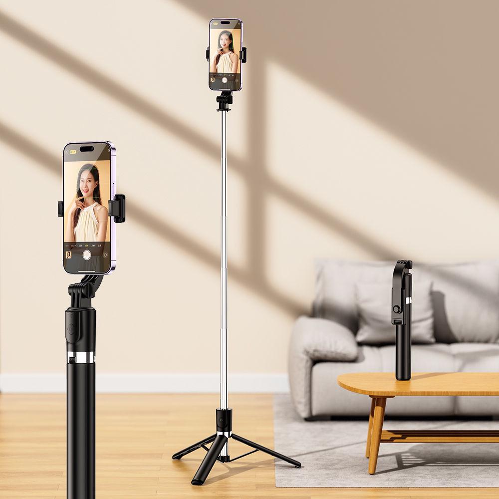 

1.8m Bluetooth Selfie Stick Tripod with 360° Fill Light for TikTok and Live Streaming.