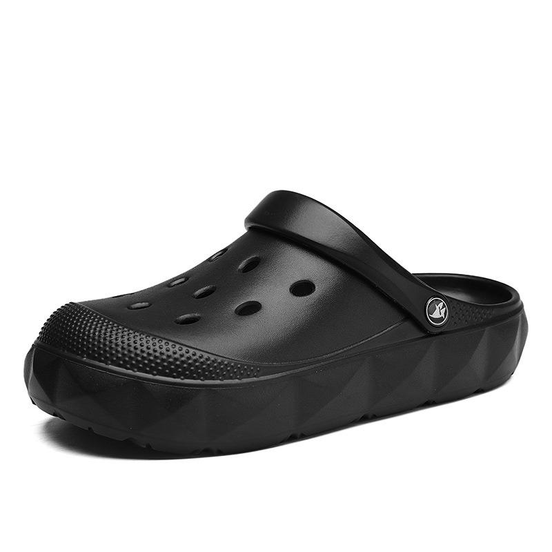 Summer hole shoes men's trend non-slip soft sole hollow bag head sandals wear thick-soled beach men's slippers