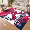 Atlanta Braves Custom Name Personalized Rug Non‑Slip Doormat Floor Carpet Housewarming Birthday Gift for Family Friends