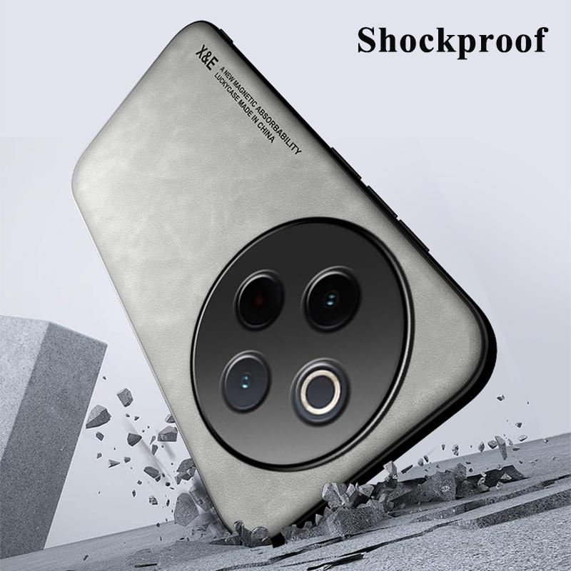 KEYSION Luxury Retro PU Leather Case for IQOO Z10 5G Soft Silicone+PC Shockproof Phone Back Cover for VIVO IQOO Z10