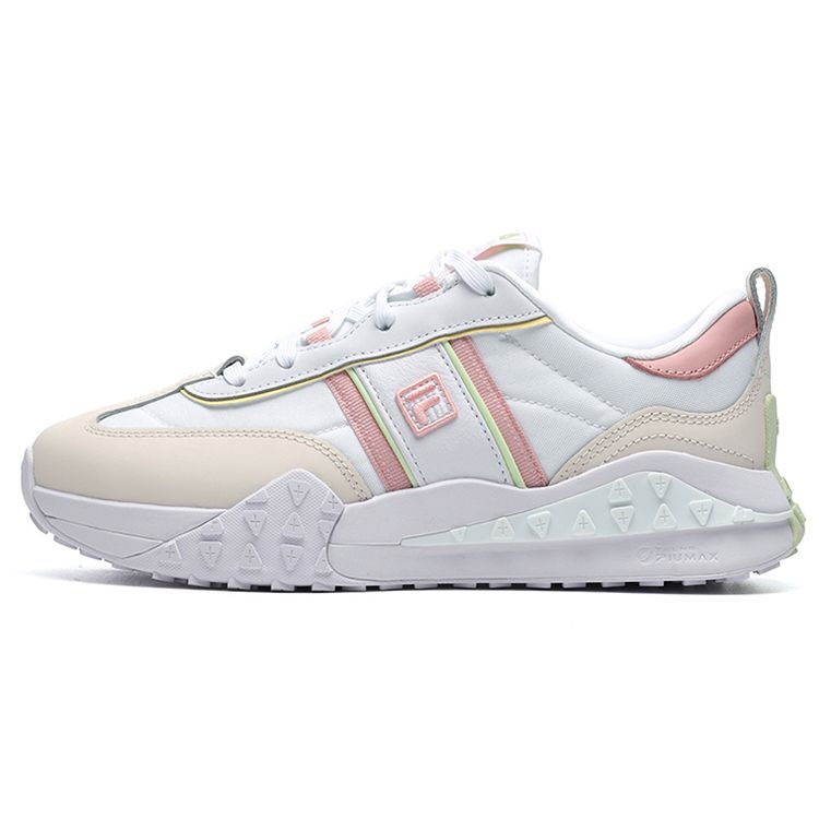 FILA Brick Fabric Synthetic Leather Two-Layer Cowhide Comfortable Low-Top Lifestyle Shoes Women sneaker White Pink F12W211119FWS