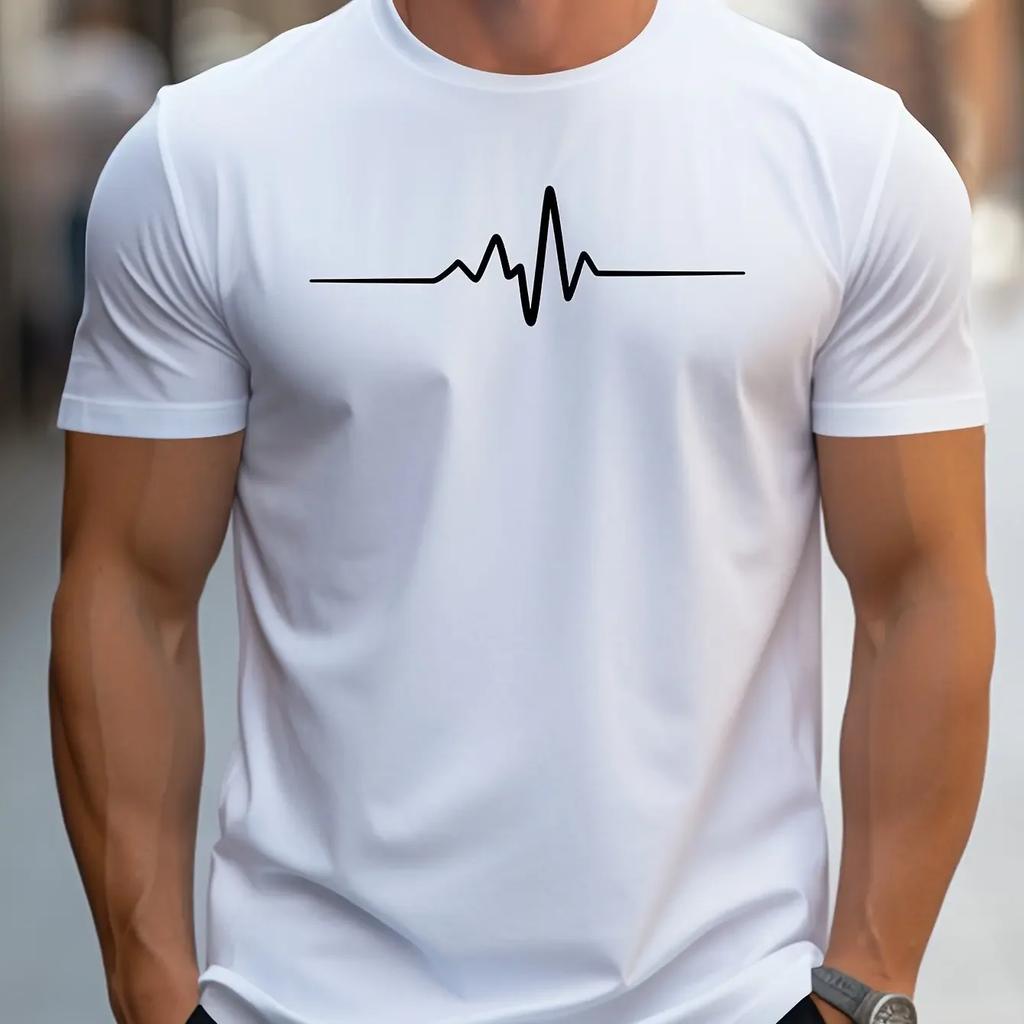 Herren Baumwolle Sommer lockere Größe Kreativ Grafik bedruckt Slim Fit Casual Sport Rundhals Kurzarm T-Shirt Top