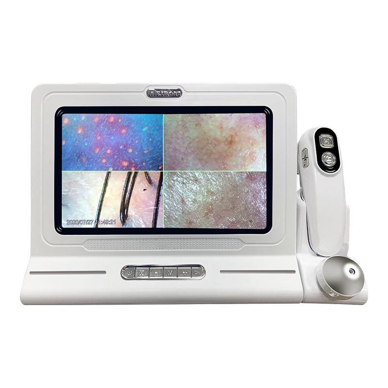 Tri-Spectrum HD Dual-Lens Scalp and Skin Detector with Four-Grid Comparison for Hair Salons