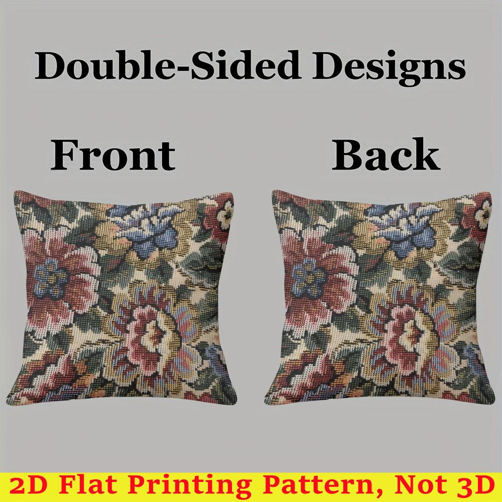 Woven Floral Tapestry Square Jacquard Pillow Cover For Sofa Office Waist Cushion Cover Home Decorative Pillowcase