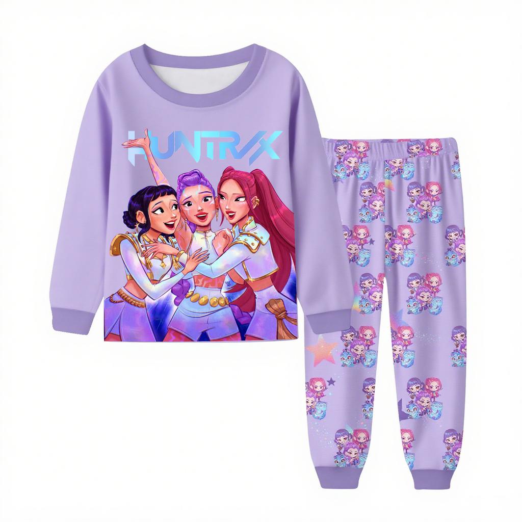 Children's Fashion Suit Skirt Round Neck Long Sleeve Top Pants