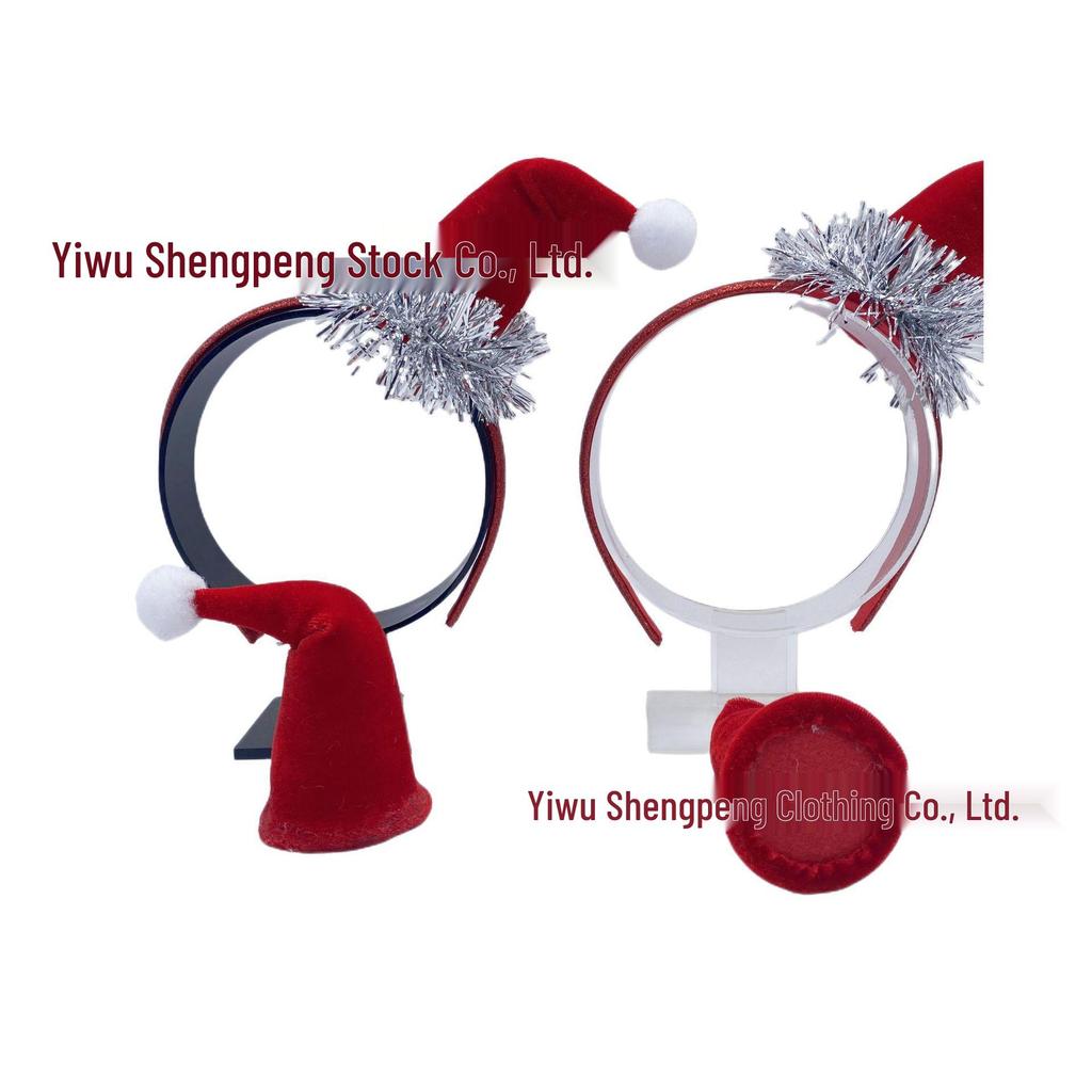 Opaska świąteczna 3D z małym kapeluszem - Świąteczne akcesorium do włosów dla dorosłych i dzieci