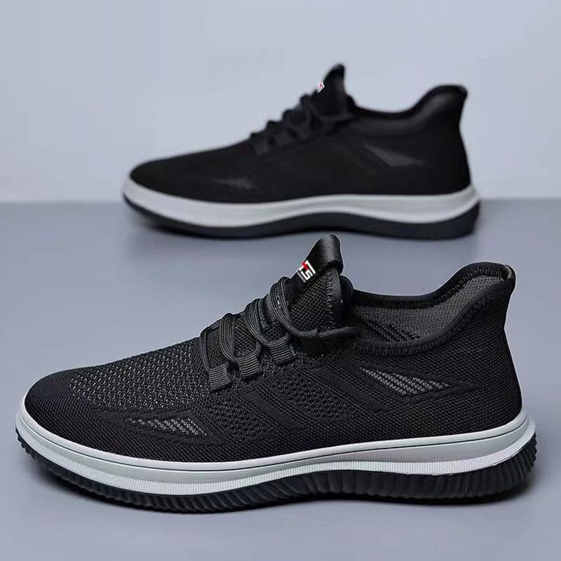 Men's Shoes Lightweight Breathable Shoes Knit Casual Sneakers for Men Solid Color Comfortable Walking Shoes Jogging Tennis Shoes