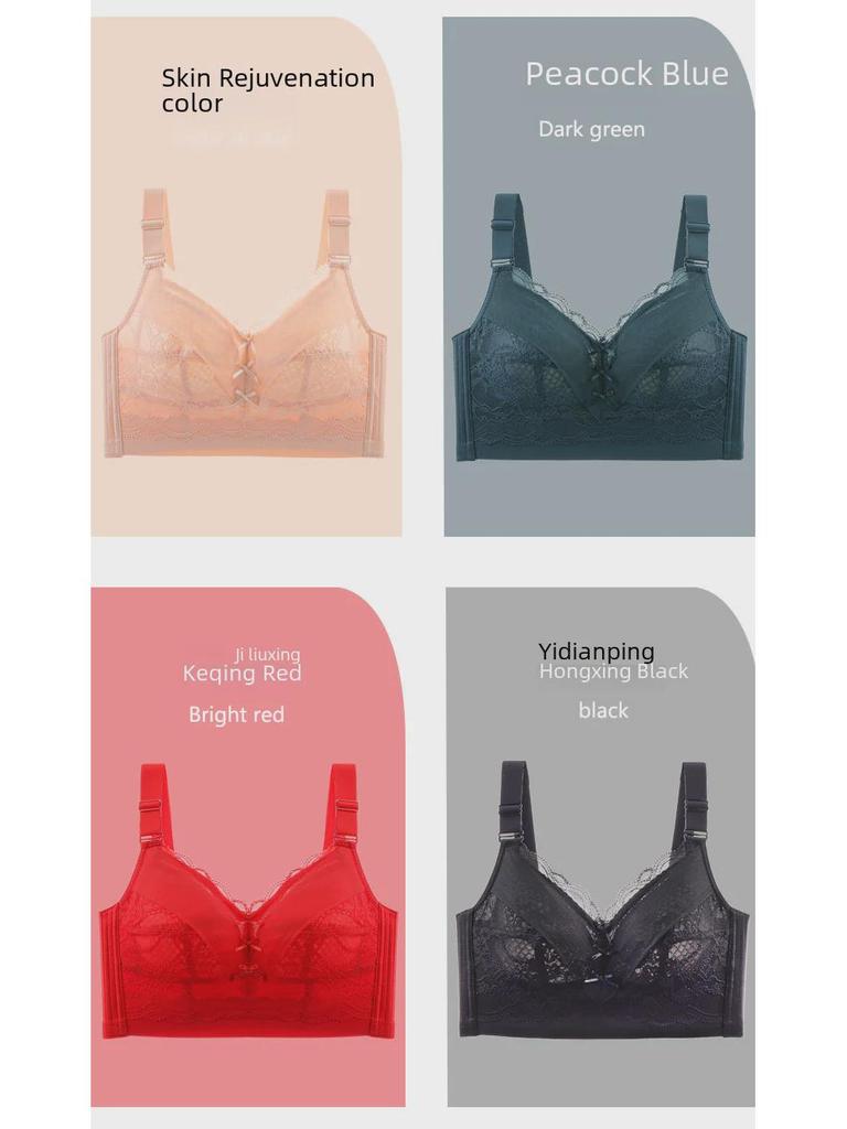 Duży Czerwony Regulowany Biustonosz Pełnokielichkowy dla Kobiet Plus Size z Wieloguzikowym Designem