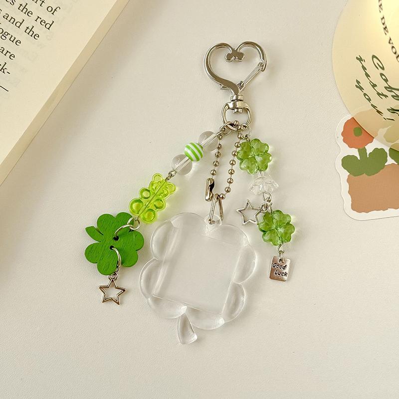 

Трендовые Y2K Подвески для телефона из бисера с клевером на удачу для женщин и девушек, милый брелок в виде фоторамки, подвеска для сумки, подарки