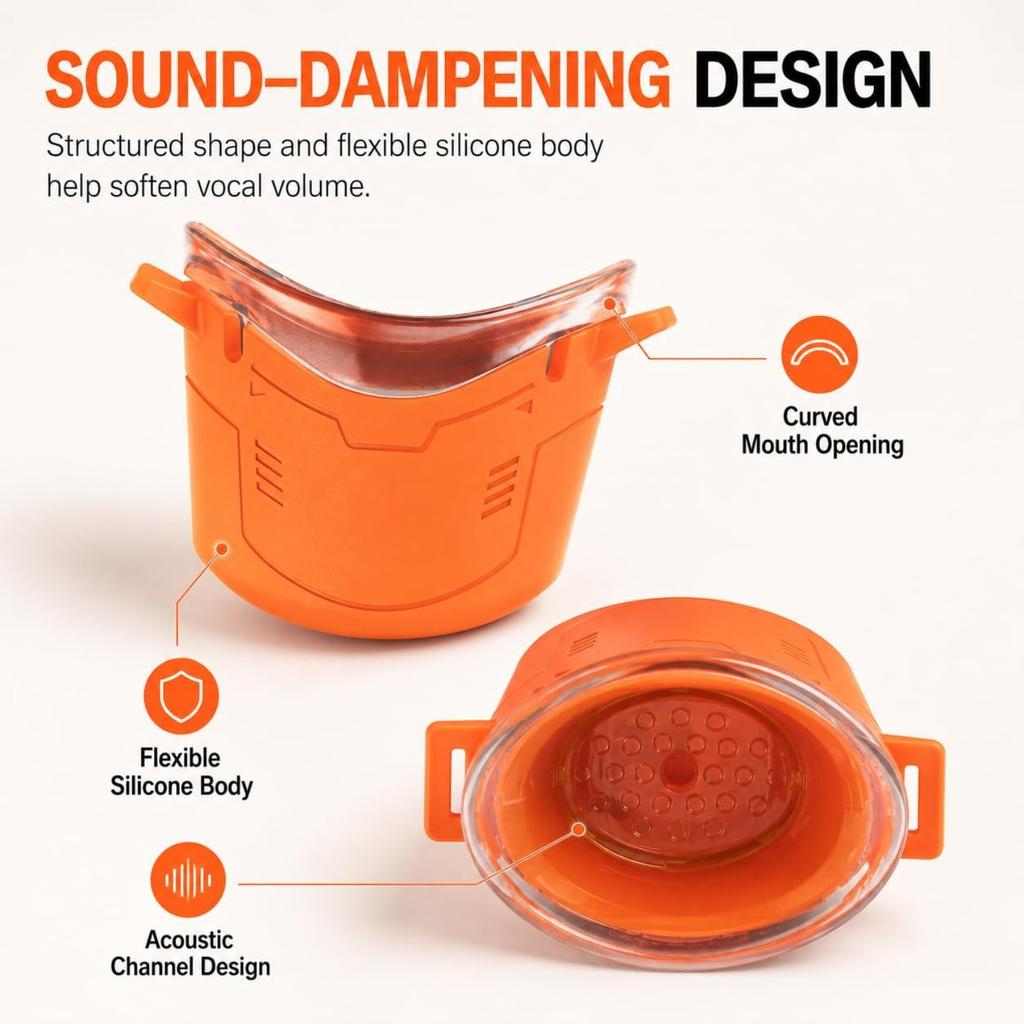 Vocal Dampener for Singers, Liquid Silicone Voice Dampener Mask, Portable Sound Dampening Device for Singing Practice, Warm-Ups, Speaking, Actors