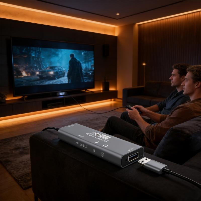 Portable 4K Video Capture Card USB3.0 Technology and Double Interfaces Design for Streaming Recording and Content Creation