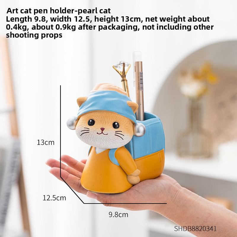 Office desktop pen holder ornament cat cure girl ins desk decoration teacher gift Teachers' Day gift