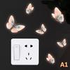 Glow-in-the-Dark Butterfly Switch Stickers Luminous Wall Decal Self-Adhesive Removable Switch Plate Decoration Home Decor+