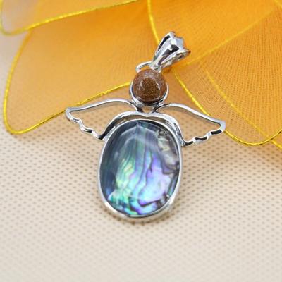 34*38mm Melek Kanatları Abalone Doğal Abalone Deniz Kabukları Deniz Kabuğu Kolye Yuvarlak Kum Taş Etnik Kolye Hediyeler Takı Yapımı Tasarım
