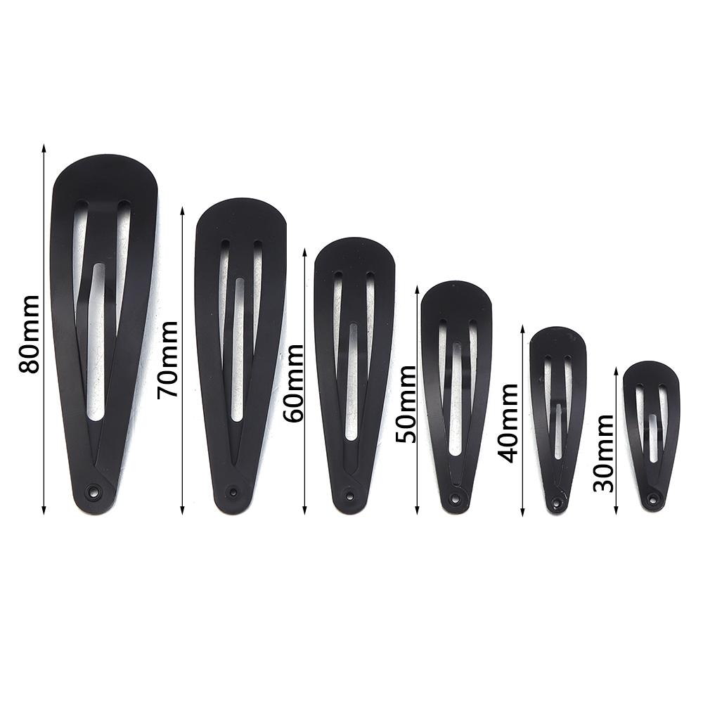 50pcs Thick Metal Hair Clips Water Drop Shaped Hairpins BB Hairclips Snap Barrettes For DIY Headwear Jewelry Making Accessories