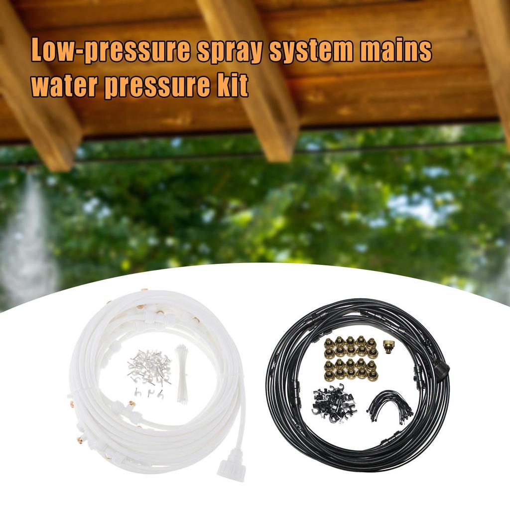 Outdoor Misting System Fine Spray Cooling Fog Device for Full Gardens 49 FT Hose for Patio Greenhouse