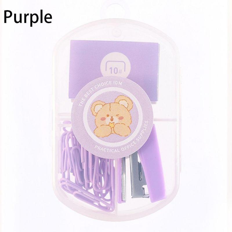 Mini Morandi Color Metal Stapler Set with Staples Binding Tools Stationery Office School Student Supplies