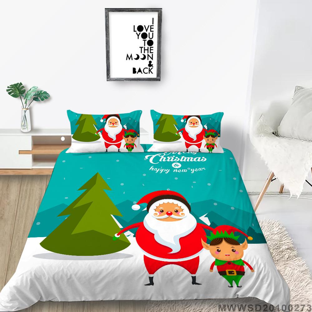 Christmas Home Bedding Set Deluxe Quilt Cover Pillow Case Home Bedding Set AU/EU/US Full Size Single/Double Bed