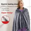USB Charging Heated Blanket Shawl 3 Heating Level Heated Shawl Throw Blanket Flannel 8 Heated Areas for Outdoor Home Office