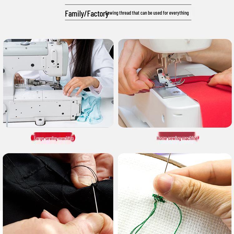 Household Sewing Thread - Large Spool, 202 Colors, Medium Thick Polyester for Sewing Machines, Black & White