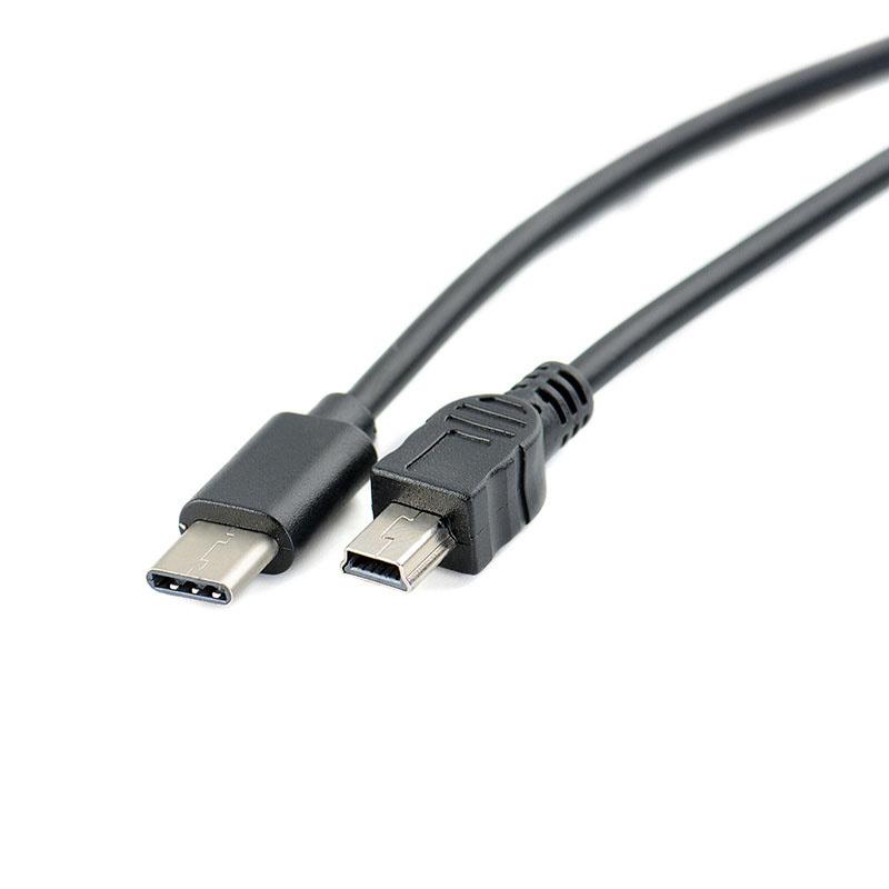 USB Type C 3.1 Male To Mini USB 5 Pin B 5p Male Plug Converter OTG connector Adapter Lead Data Cable for Mobile camera