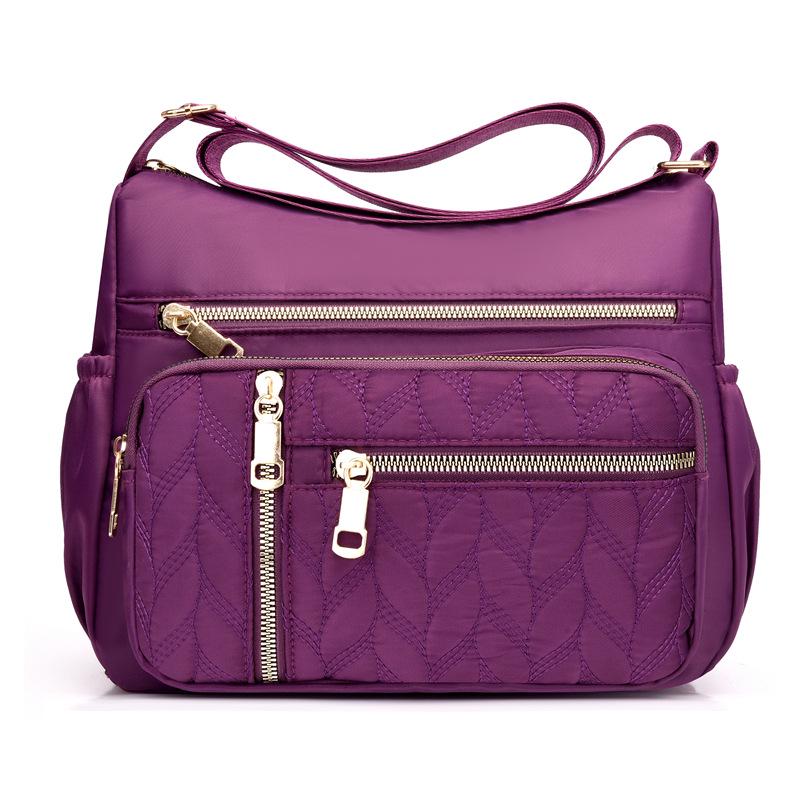 Damen Single Shoulder Crossbody Tasche - Große Kapazität Nylon Canvas mit Mehreren Fächern für Mütter