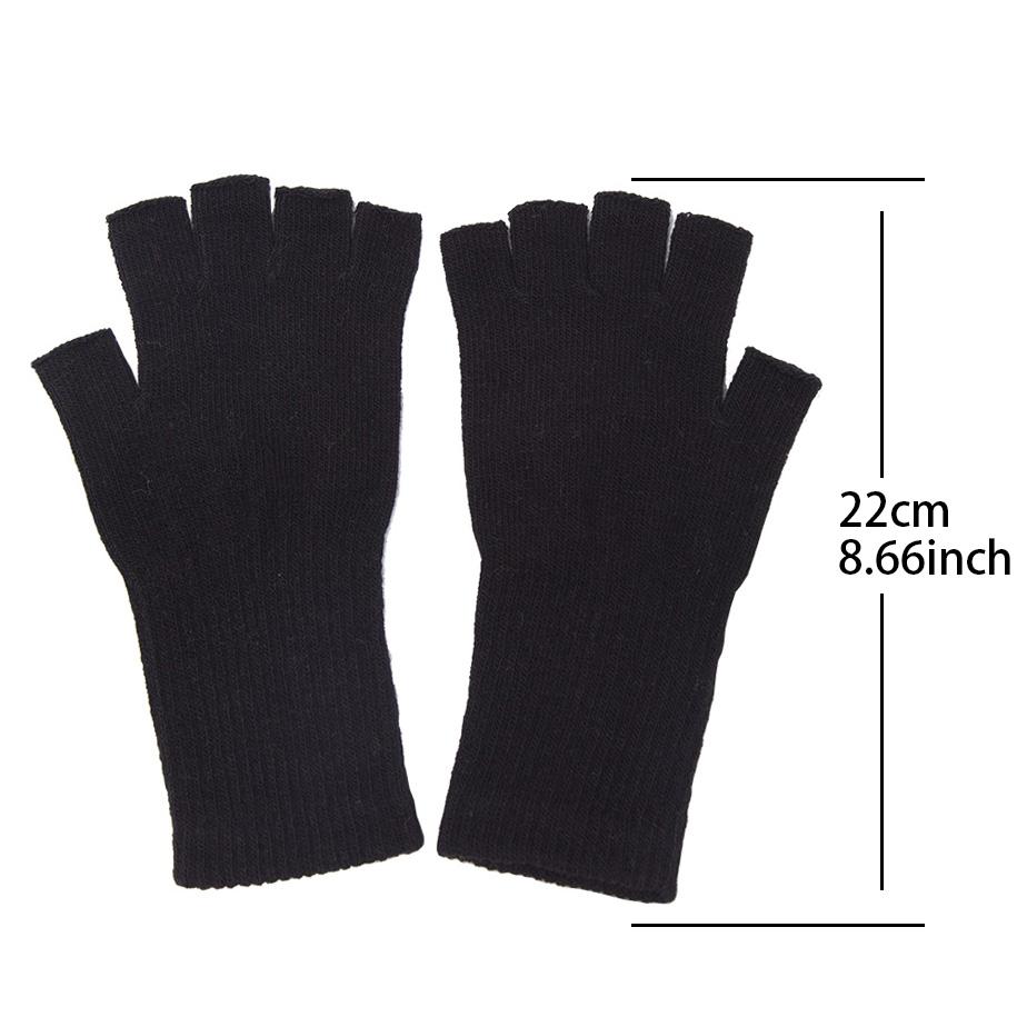 Lange Handschuhe Schwarz Fingerlose Strickhandschuhe für Männer Frauen Warm Dehnbar Elastisch Mode Winter Outdoor Fäustling Fahrradzubehör