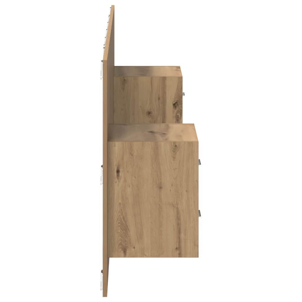 Headboard with Cabinets 3 pcs Artisan Oak Wood Based Material