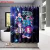 1ks K-Pop Lovci démonů potisk voděodolný sprchový koupelnový dělící závěs pro soukromí s 12 háčky snadná instalace