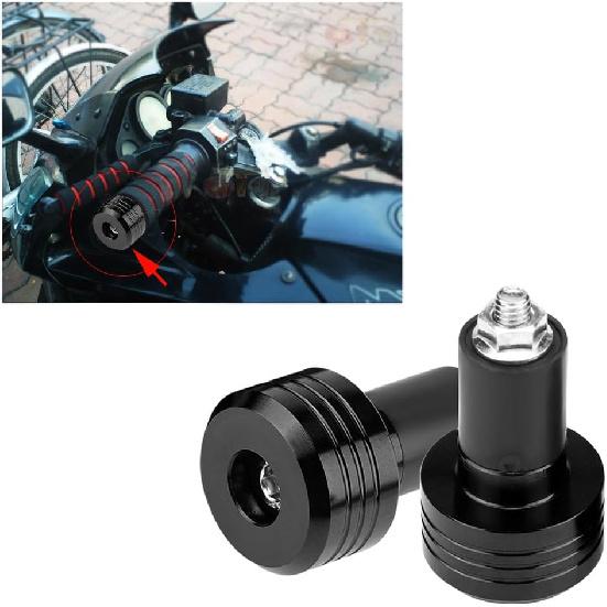 Pair of 22mm Universal Aluminum Motorcycle Grip Handlebar Ends Weight Balance Plug Black Universal Handlebar Weight Motorbike Motorbike Handlebar