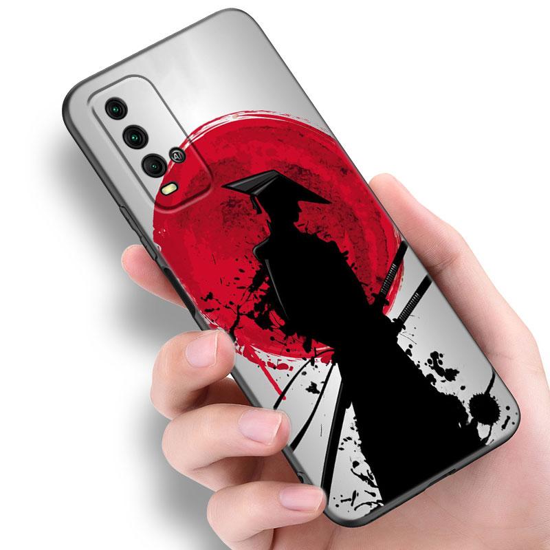 Japanese Samurai Art Phone Case For Xiaomi Redmi Note 5 6 9T K20 K40 K50 Pro 7A 8A 9A 9C 9i 10A 10C A1 S2 Soft TPU Black Cover