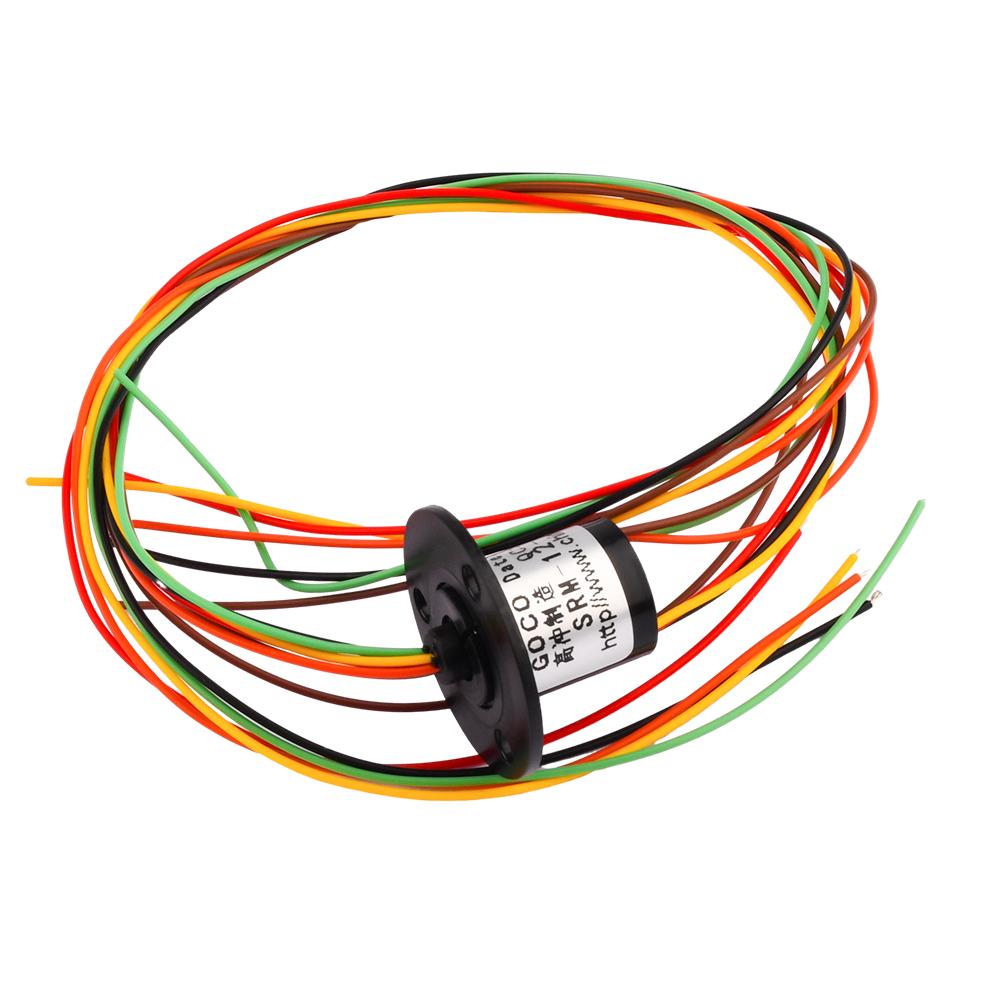 220V 6-Wege leitfähiger Schleifring 250 U/min 2A Durchmesser 12,5 mm 22 mm für Monitor Robotik Konstruktionskunststoffe