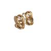 Real Gold Electroplated Silver Needle Geometric Chain Earrings Fashion Design Splicing Earrings High-end Commuter Earrings Women